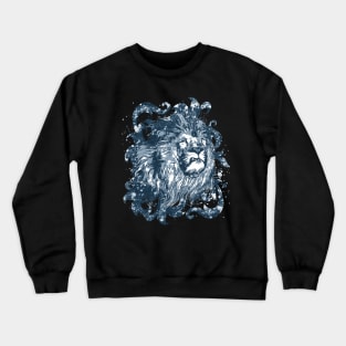 Blue cool Lion King, animali africani, hipster, look anni '80 Crewneck Sweatshirt